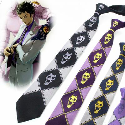 China Japanese Casual/Formal/JoJo's Bizarre Adventure Cosplay Anime Logo Tie Kira Yoshikage Door Skies QUEEN KILLER Tie Props Skull Jacquard Neck for sale