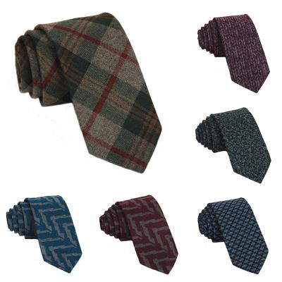 China High Quality Imitation Wool Skinny Tie Ties For Sale Hand Made Tie 6cm Plaid 150631 for sale