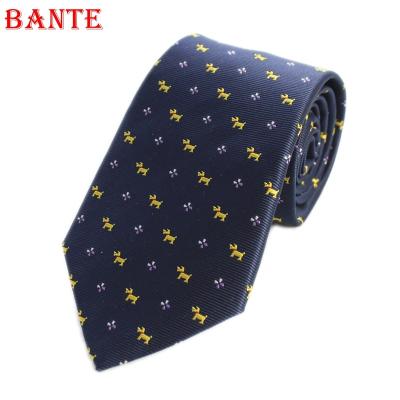 China Fashion Custom Logo Jacquard Woven Necktie 8cm Silk Mens Tie For Business Wedding Party for sale