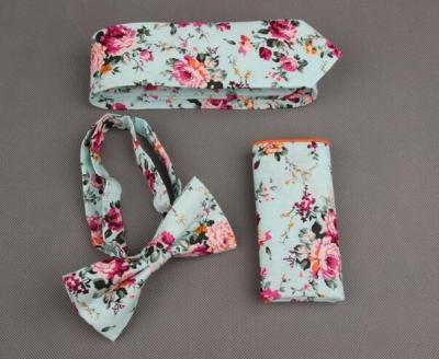 China 2.36 Inch Necktie Bow Tie Pocket Cotton Set Men's Paisley Style Hand Weave Flower Narrow Corbatas Ties Wholesale for sale