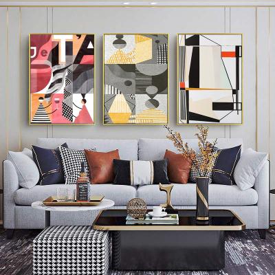 China Modern Abstract Gray Boy Girl Wall Art Waterproof+ECO-Friendly Red Black Canvas Letter Shape Posters And Prints Wall Painting Pictures For Living Room for sale