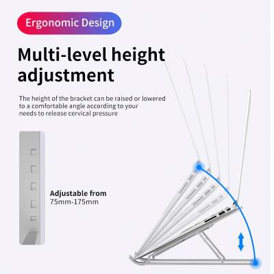 China Adjustable Professional (Height) Working at Home Aluminum Alloy Adjustable Desk Notebook Stand Holder Cook Laptop Book Stand for sale