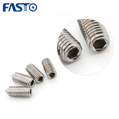 China OEM Stainless Steel DIN913 m2 m3 m6 Oval Headless Brass Socket Hex Socket Flat Point Socket Head Bolt Hex Compression Head Screw for sale