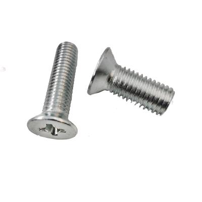 China Pan Machine Screw DIN965 Stainless Steel Cross Recessed Phillips Flat Head for sale