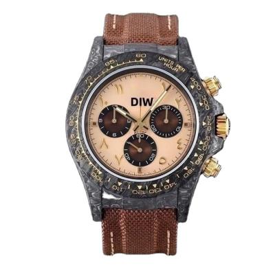 China Auto Date swiss watch  40mm 4130 Movement  lightest Carbon fiber Case Carbon Ceramic bezel Day Tona Modified Mechanical Watches for sale