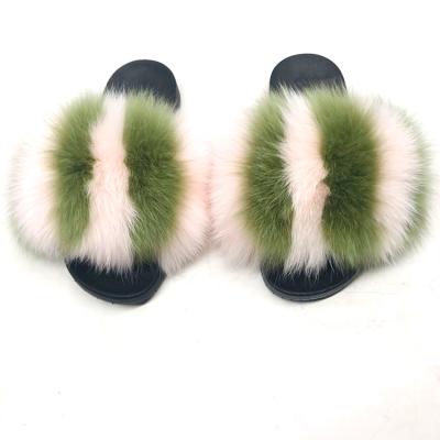 China CUSHIONING pink and black fur slippers ordinary 2021 fur slippers for sale