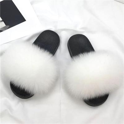 China CUSHIONING factory made leather slippers, fluffy fur slippers, rabbit fur slippers for sale