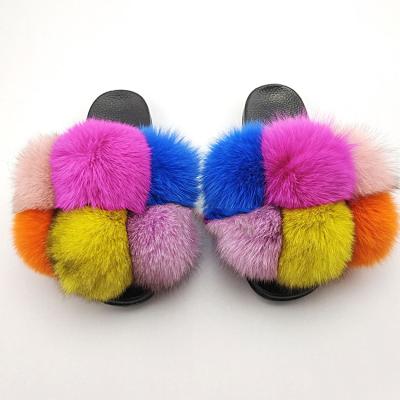 China CUSHIONING rabbit fur slippers and purse faux fur house slippers for sale