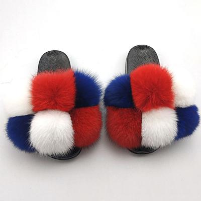 China CUSHIONING cute fur slippers children's slippers fur high heel fur slippers for sale