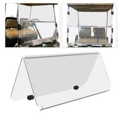 China Acryl-Flip Folding Golf Cart Windshield Kit Tinted/klares zu verkaufen