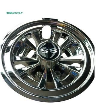 China Deep Chrome 8 Inch Golf Cart Hub Caps Aluminum Golf Cart Parts For YMH E-ZGO for sale