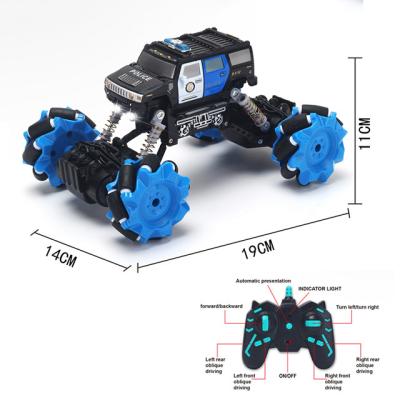 China Hot Sale 2.4G RC Hobby Amazon PVC Tire Side-travel Stunt with Light Remote Control Simulation RC Car High-speed Police Jeep Drift Car for sale