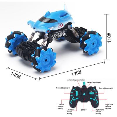 China Hot Sale 2.4G RC Hobby Amazon PVC Tire Side-trip Stunt with Light Drift Rotate 360 ​​Degree Cartoon Shark High-speed Simulation RC Car for sale