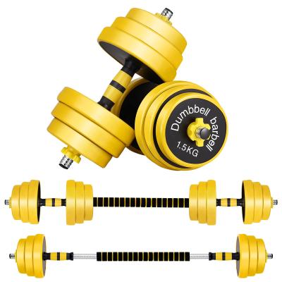 China Wholesale High Quality Fitness Equipment Design 30kg Dinosaur Weights Barbell Set Gift Box Bionic Skeleton Adjustable Yellow Factory Dumbbell Set for sale