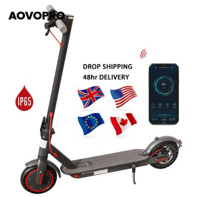 China New AOVOPRO LED Light Scooter Foldable 8.5 Inch 10 Inch Electric Bike Bicycle Motorbike Scooter For Adults LCD Display Screen + 350W 36V Motor for sale