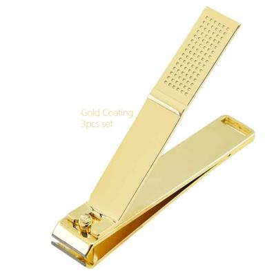 China Right Handed Nail Clippers Stainless Steel Scissors Gold Color Toe Nail Clipper Finger Clipper 3pcs Set Beauty Tool for sale