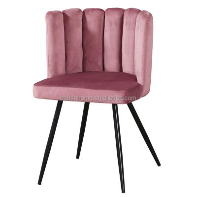 China Wholesale Dining Room Furniture Norsic Style Factory Modern Design Luxury Velvet Dining Chair With Metal Legs for sale