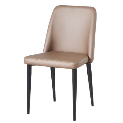 China Norsic Style New Design Modern Dining Furniture PU Leather Dining Chair Powder Coated Metal Legs Dining Chairs for sale