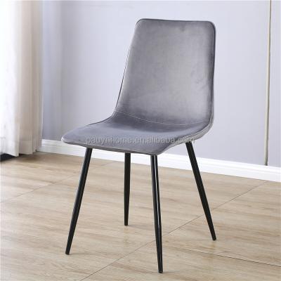 China Norsic Style Velvet Cheap Fabric Modern Leisure Lounge Accent Modern Furniture Metal Leg Lounge Dining Chair for sale