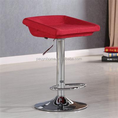 China New Design Modern Fabric Height Adjustable Diamond Hotel Cafe Bar Chairs Metal Leg Office Home Kitchen Bar Stool Furniture for sale