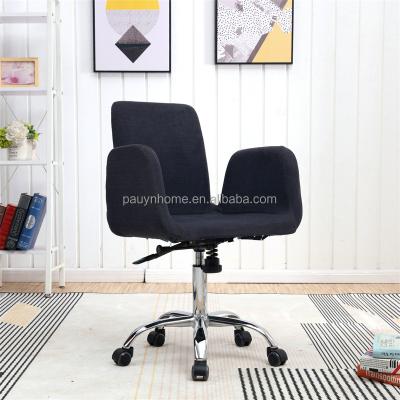 China Metal Fabric Office Chair Chrome Swivel Armrest Office Modern Modern Rotatable Lifting Bar Stools for sale