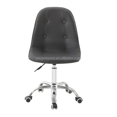 China Modern Wholesale Cheap Adjustable Swivel Bar Stools Black Leather Height PU Swivel Office Chair for sale