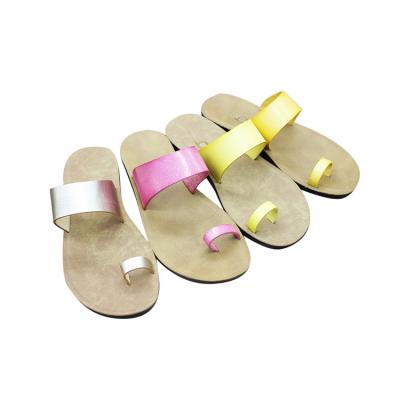 China Fashion Trend Custom Colors Simple Design Flats Sandals Leather Women 2021 for sale