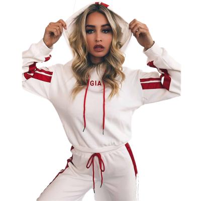 China High Quality Anti-wrinkle New Design Fashion Autumn Winter Women Hoodie Two Piece Set for sale