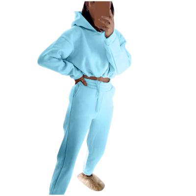 China Breathable Hooded Long Full Sleeve Sweatshirt Women Two Piece Set Tracksuit Pants 2 Piece Tracksuit Set for sale