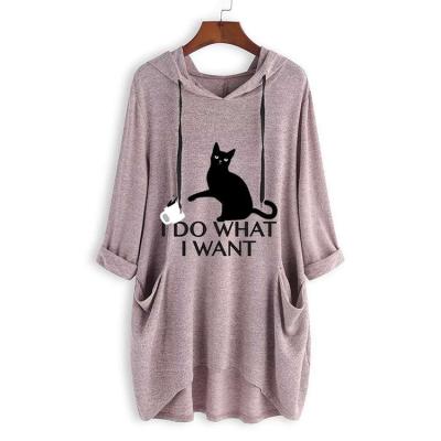 China Wholesale Breathable Cartoon Hooded Cute Pattern Drawstring Pocket Design Women Casual Tops Ladies Fashion Sweatshirt for sale