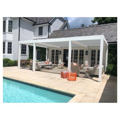 China Sustainable Arbors Custom Pergolas Garden Aluminum Pergola With Adjustable Canopies for sale