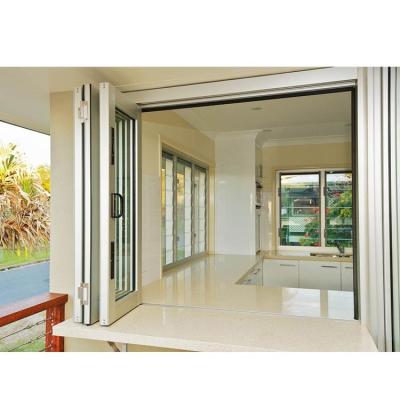 China Swing Prima Horizontal Folding Windows Aluminum Tempered Glass Windows for sale