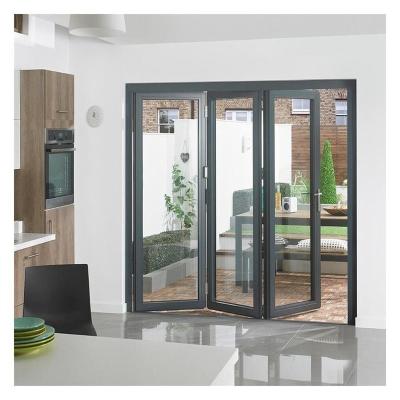 China Folding Screen Vertical Bi Fold Window Hardware Folding Windows Doors With Insect Screen for sale