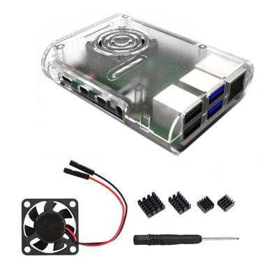 China Raspberry Pi Model 4B Case New For Raspberry Pi 4 Protective Case Black 3 Pcs Heatsink And Fan For Raspberry Pi Model 4B for sale