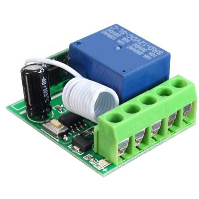 China With Case DC 12V 1 Ch Channel Relay Module 433MHz Switch Heterodyne Receiver Controller Board MCU RF Wireless Remote Control Frequency for sale