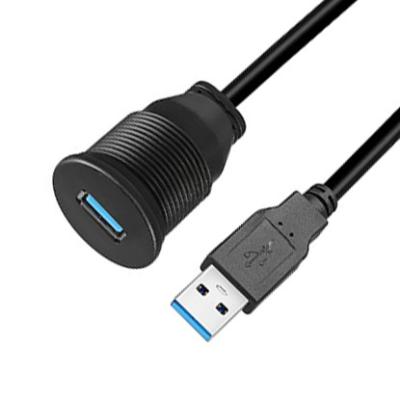 China Custom Harness USB3.0 Calbe Car Dashboard Panel Cable Round Head USB3.0 Male To Female Extension Cable Waterproof Cable for sale