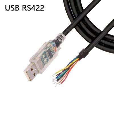 China Industrial Custom Wire Harness RS-422 Serial Protocol Cable USB-RS422-WE-1800-BT To Half-stripped Wire for sale