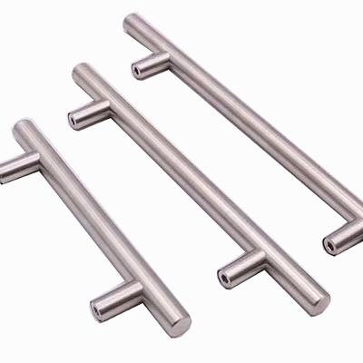 China Supplier Easy Drawer T Hardware Furniture Hardware Cabinet Installation Bar SS Door Handle Soft Stainless Steel Tube Handle for sale