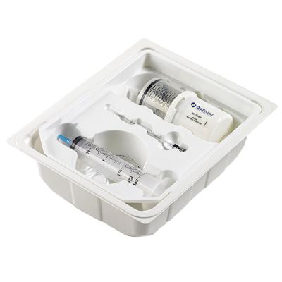 China Disposable Matte White Tray PS Injection Syringe Thermoformed Plastic Packaging Box for sale