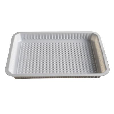 China Disposable Embossed Vacuum Blister White Plastic Tray for sale