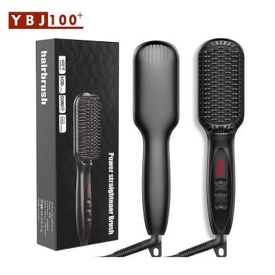 China Fast Professional Tourmaline Hair Straightener Professional Tourmaline Ceramic Heating YBJ Heating Curling Brush Straightening Comb Straight Comb for sale