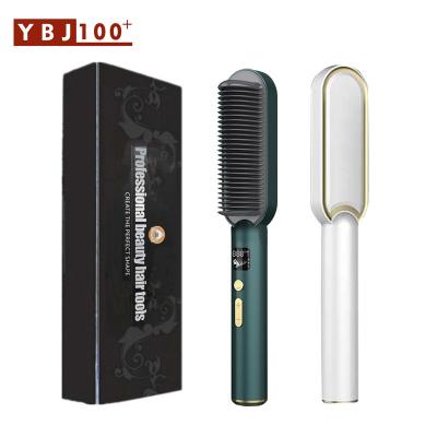 China PTC Fast Heating YBJ Amazone Professional Mini Brush Flat Iron Electric Ceramic Hair Straightener Ionic Straight Comb for sale