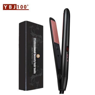 China 360 Swivel Attach YBJ Hair Salon Products Customized Titanium Flat Hair Straightener Professional Hair Straightener for sale