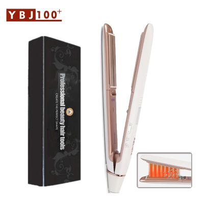 China Professional Household YBJ 2021 LCD Display Negative Dry and Wet Ion Infrared Hair Straightener for sale