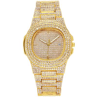 China Wholesale High Quality Luxury Gypsophila Full Diamond Calendar Couples Quartz Automatic Date Watch for sale