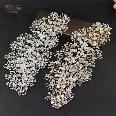 China ALLOY Princess Crown For Girls Bridal Show Crown Bride Wedding Ornament 2022/Crystal Hair Accessory Lace Forehead for sale