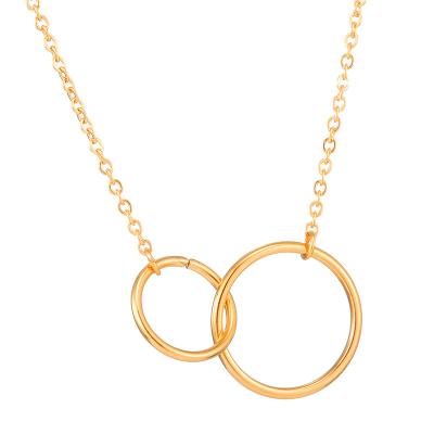 China Stainless Steel Generations Jewelry Grandma Mother Daughter Three CLASSIC Circles Interlocking Necklace For Gift for sale