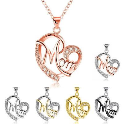 China TRENDY Mother's Day Necklace Fashion Mom Letter Love Necklace Charms Pendant Necklace Best Gift For Mother for sale