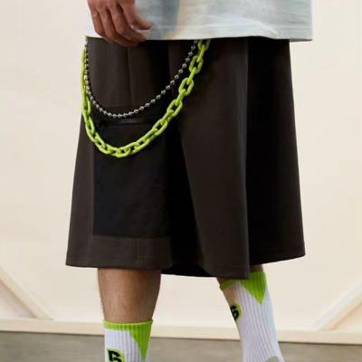 China Trendy Cool Acrylic Neon Colorful Plastic Metal Waistband Boy Beaded Chain Men Pants Chains For Jeans for sale