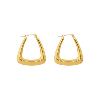 China 2022 Hot Sale New Arrival CLASSIC Vintage Women Jewelry Stainless Steel Metal Gold Plated Hoop Earrings For Women for sale